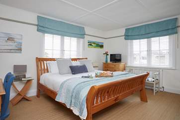 The beautiful main bedroom with super-king bed.