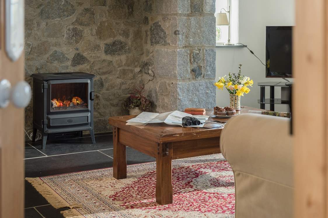Enjoy a cosy night in front of the wood-burner effect electric stove.