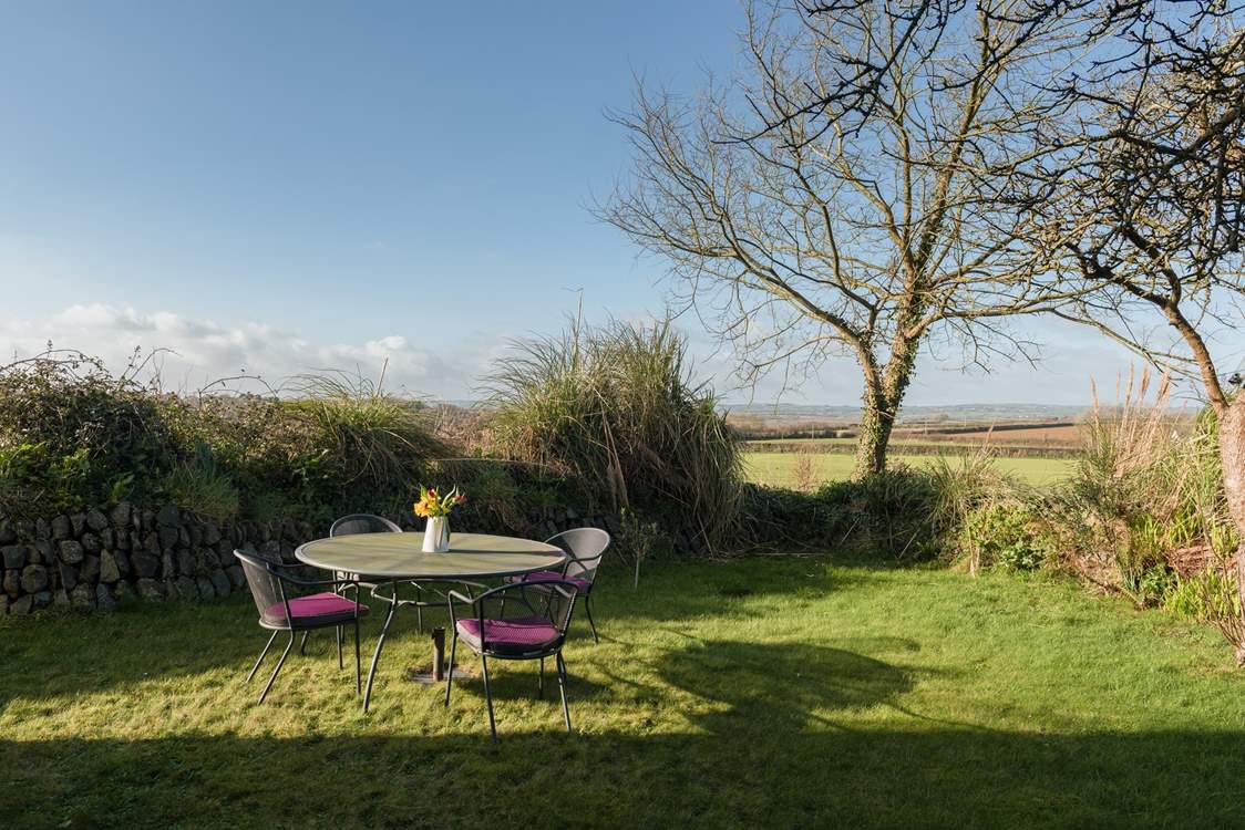 The private garden has outstanding views.