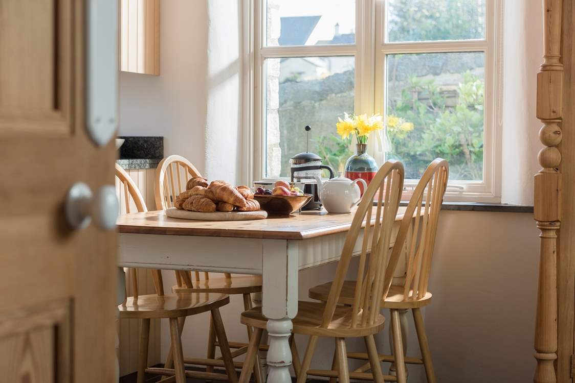 Breakfast time in the kitchen.