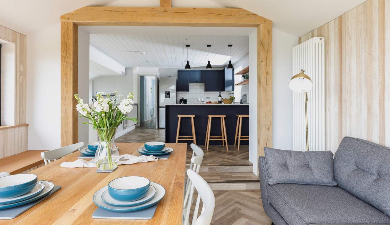 The lovely and light open plan living space.