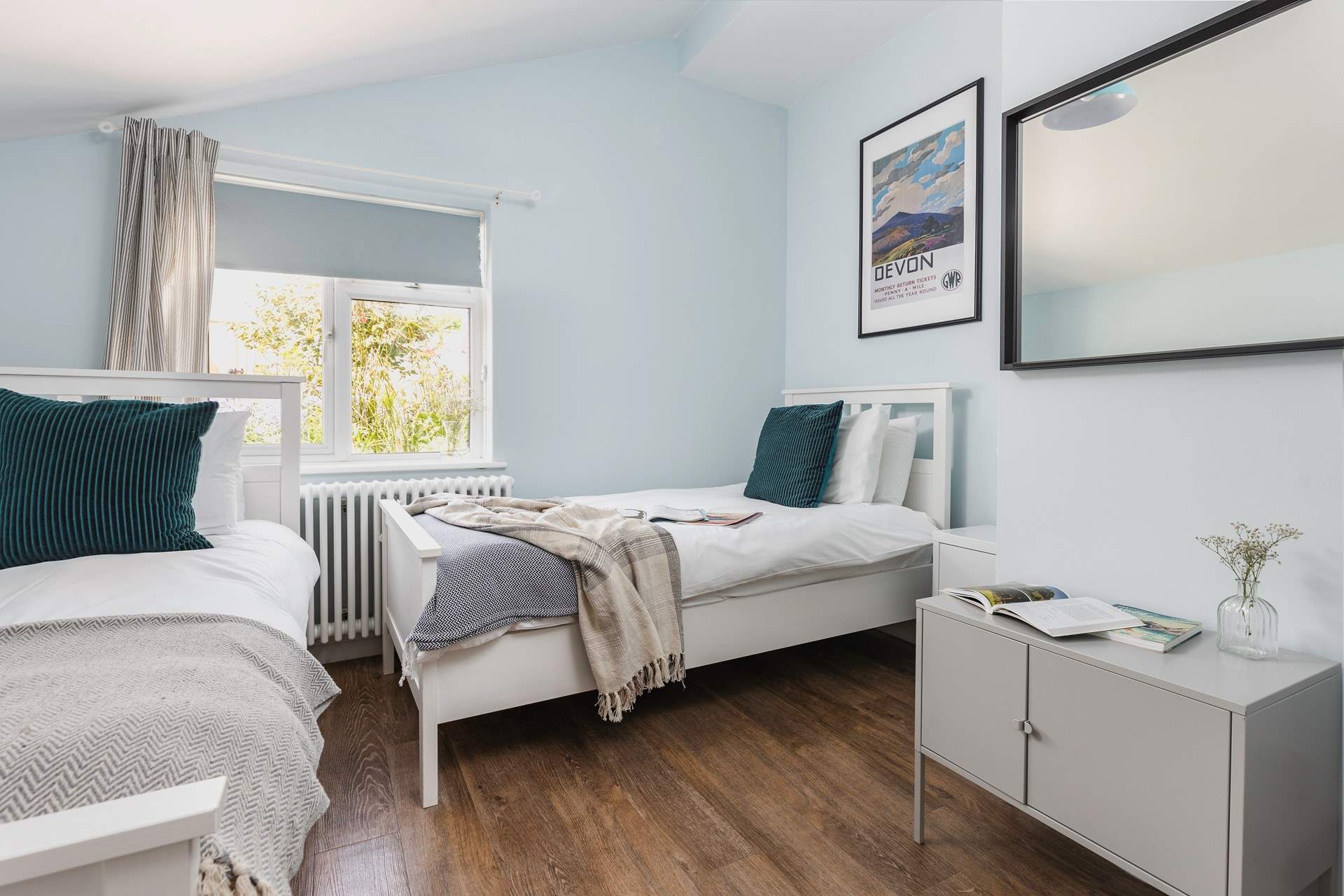 Bedroom 1 is a delightful twin room. This bedroom is on the lower floor of the house.