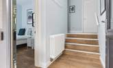 Steps which lead up to the higher level of the house. Please take care as these stairs are narrower than standard steps. - Thumbnail Image