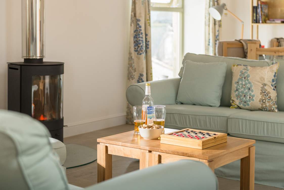 Relax in front of the fire playing games or chatting about the day's adventures.