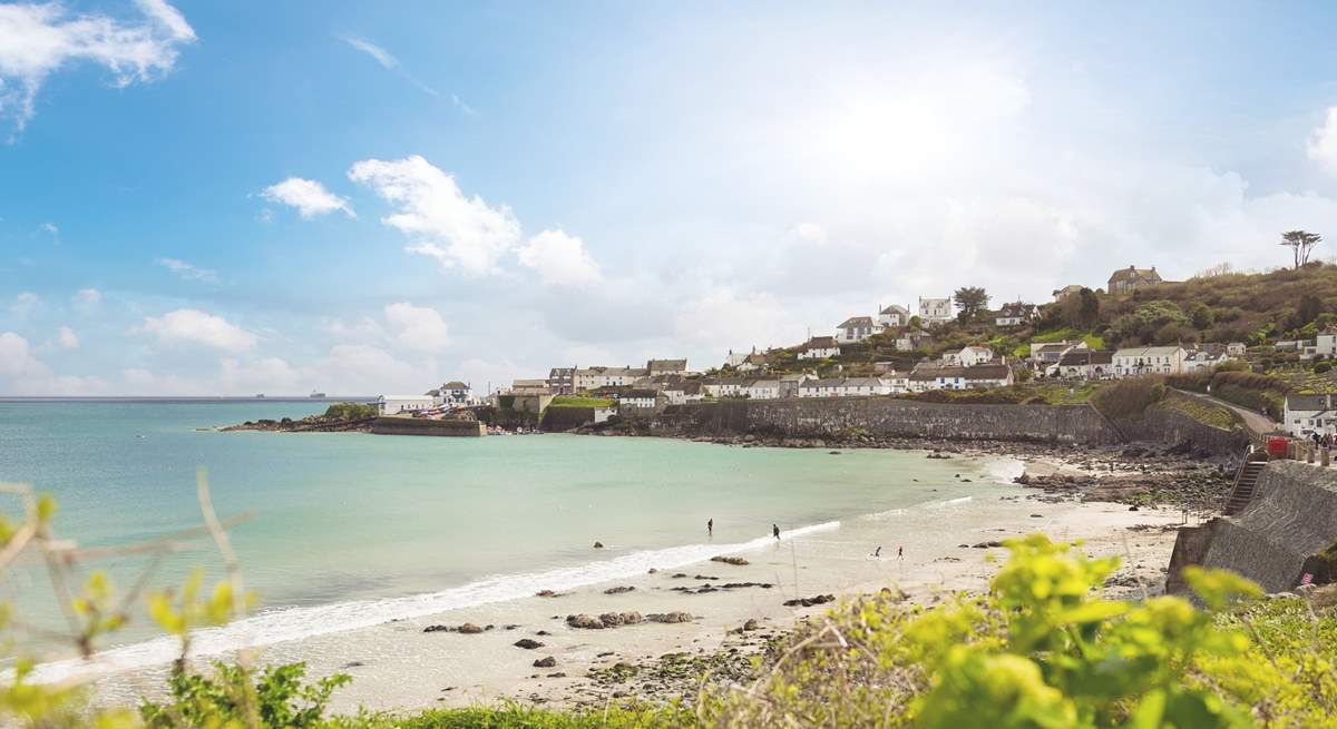 Coverack has a lovely sandy beach at low tide.