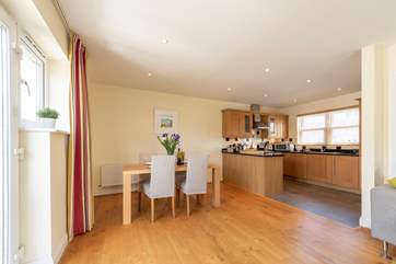 The kitchen and dining-areas.
