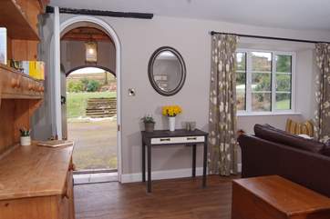 The porch is ideal for wellies and for cleaning up wet paws before coming inside.