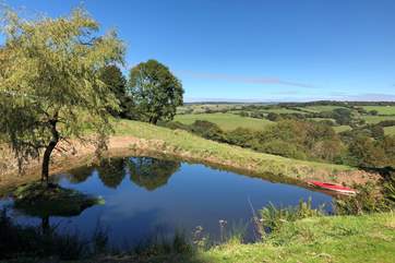 This is the stunning view down the valley. The lake is for guests to enjoy - even for wild swimming !