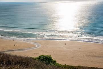 The sandy beach in all its glory at low tide.