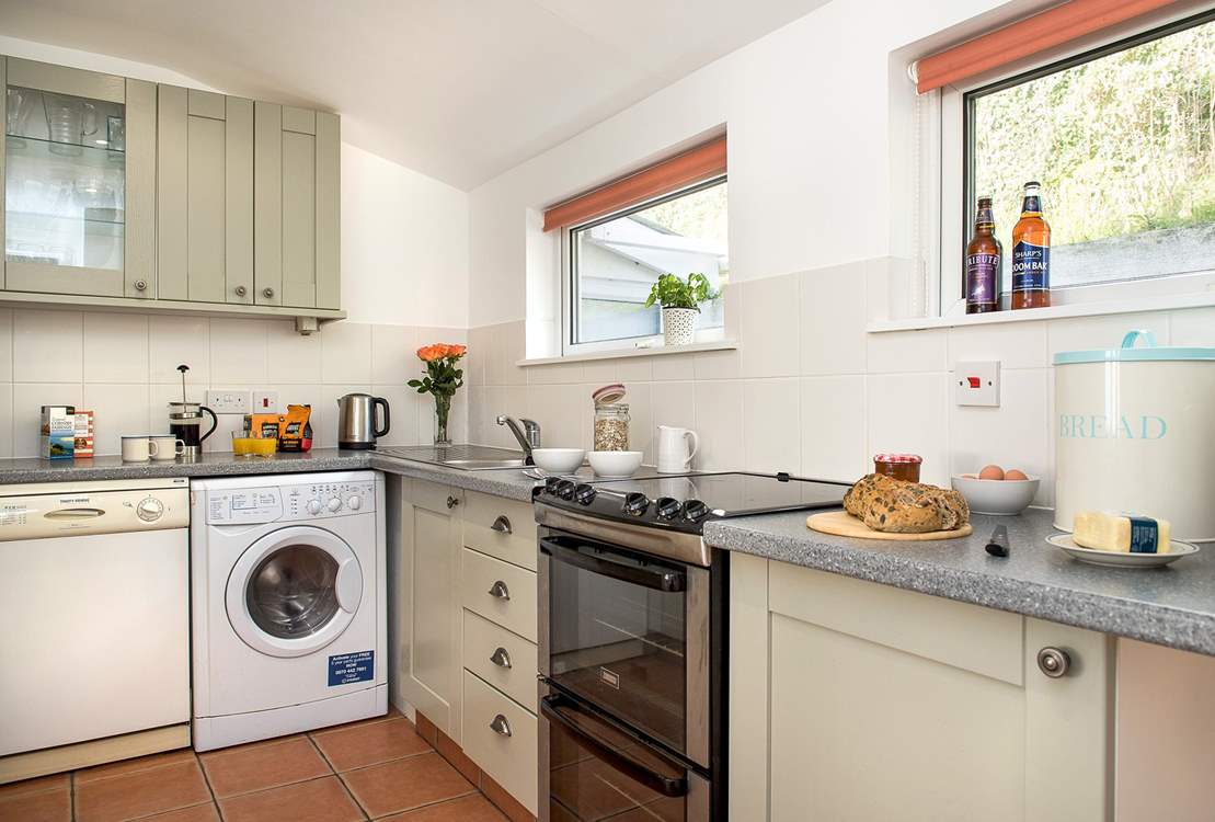 The kitchen-area is very well-equipped.