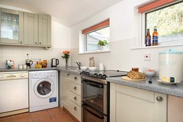 The kitchen-area is very well-equipped.