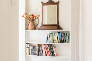 Take your pick of a good book on the landing.