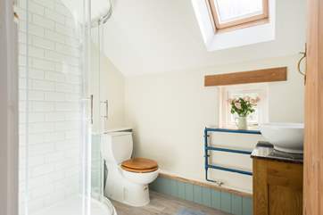 The shower-room is lovely and light.