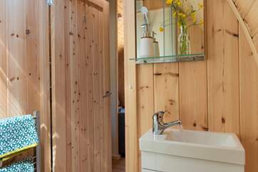 With WC and wash-basin.