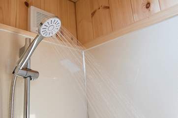 Complete with hot water shower - this is Classic Glamping of course!