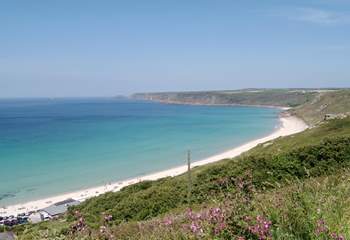 The gorgeous beach at Sennen, ideal for bucket and spade days or surfing.