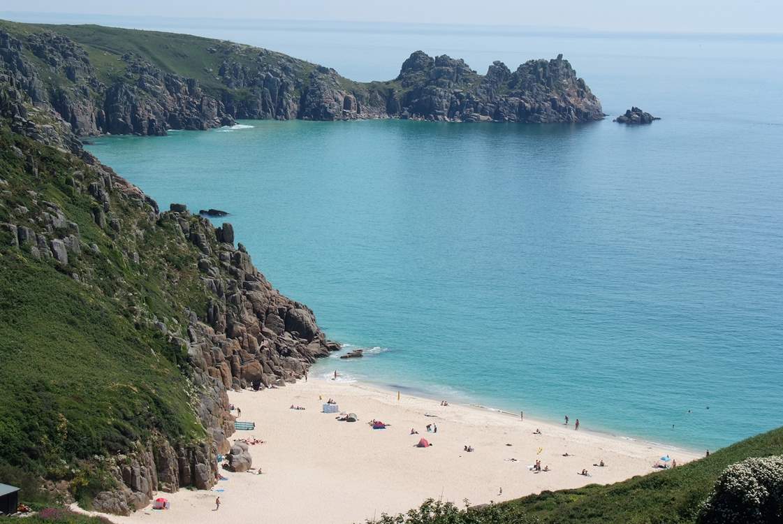 Nearby Porthcurno beach is just stunning!