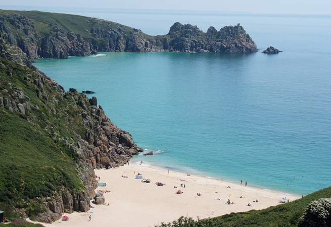 Nearby Porthcurno beach is just stunning!