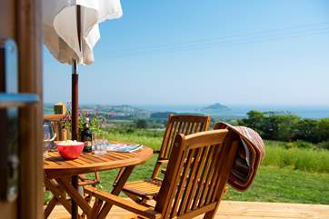 Enjoy the view from your sheltered deck, enclosed on two sides by glazed panels.