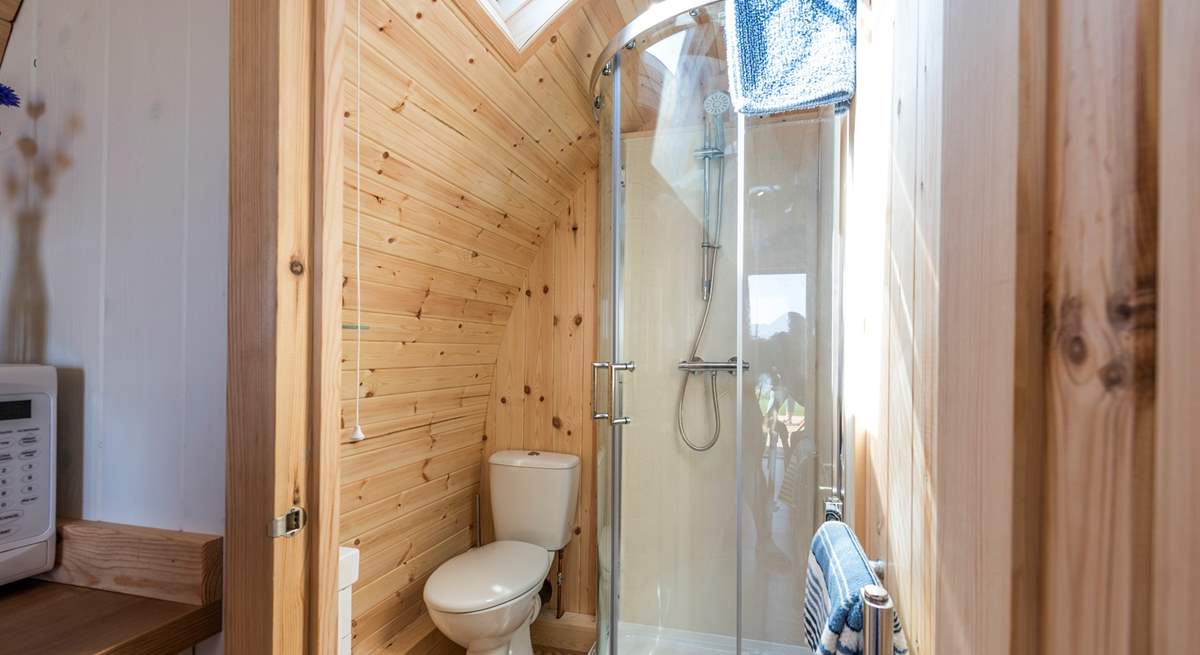 The en suite shower-room is at the rear of the pod.