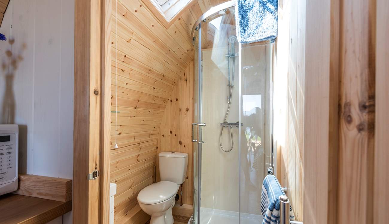 The en suite shower-room is at the rear of the pod.