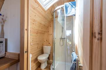 The en suite shower-room is at the rear of the pod.