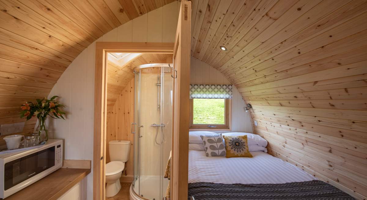 The en suite shower-room is also at the rear of the pod.