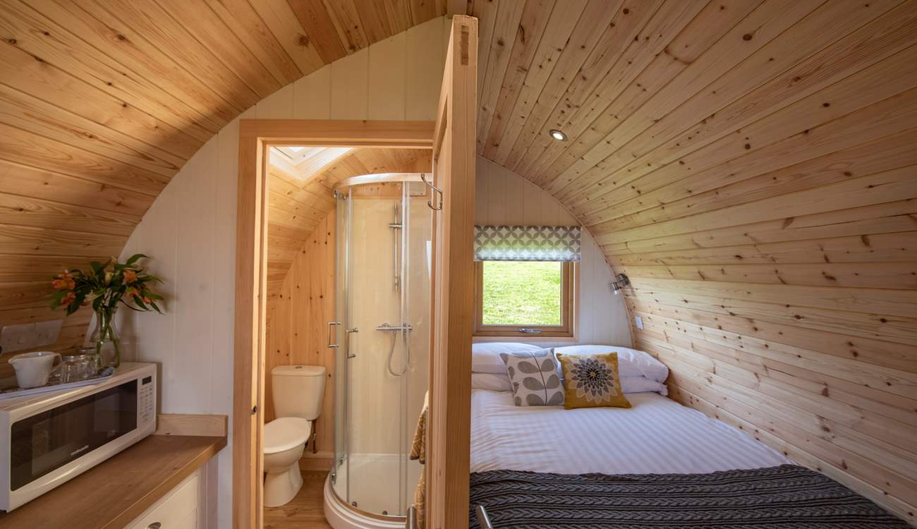 The en suite shower-room is also at the rear of the pod.