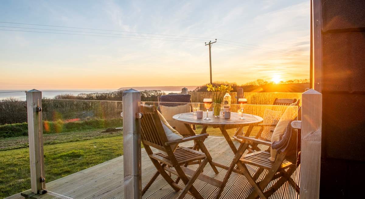 Sit out on the deck with a glass of wine and soak in the last of the day's rays. 