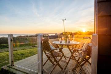 Sit out on the deck with a glass of wine and soak in the last of the day's rays.