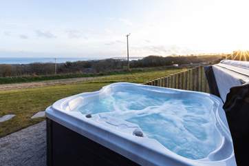 Endless sea views from the luxury hot tub. What a dream!