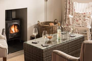 A cosy wood-burner for cooler times.