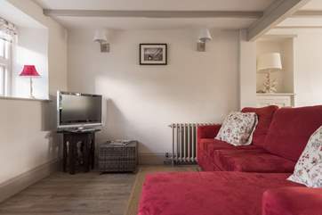 A big corner sofa for watching family films.