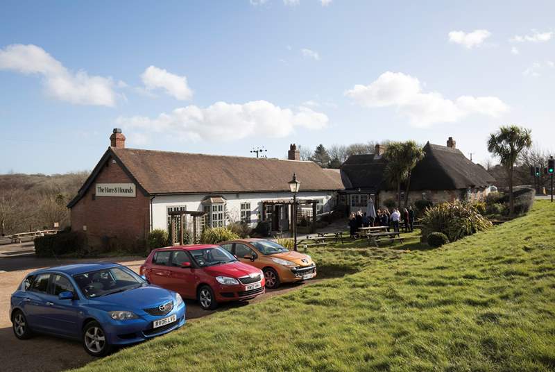 Take a short drive and go to the Hare and Hounds pub for superb food and local ales.