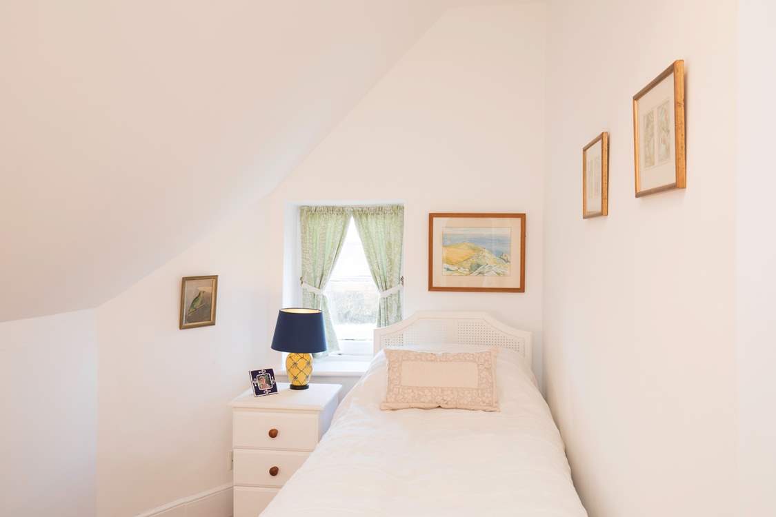 The single bedroom for a peaceful night's sleep.