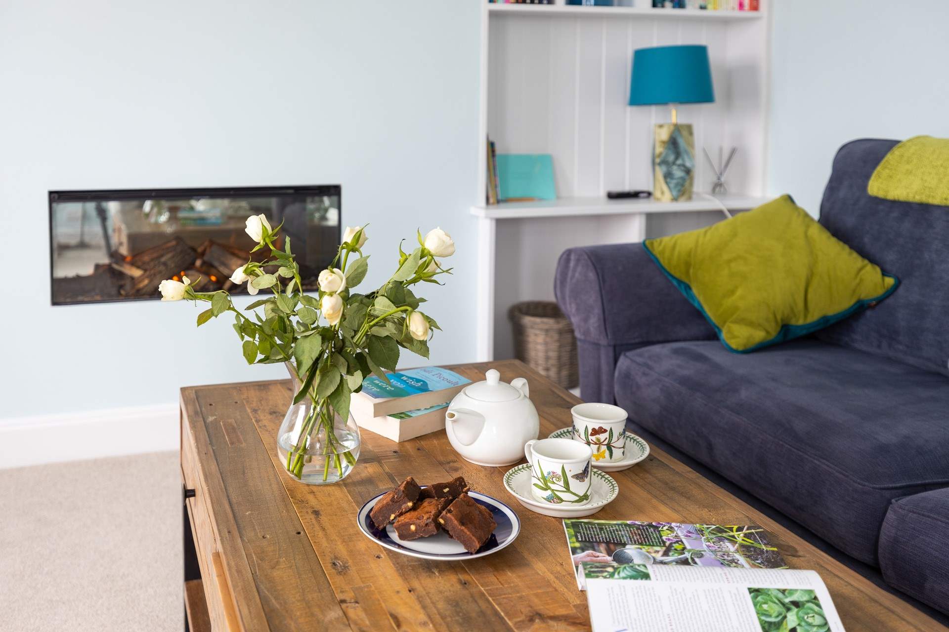 The wood-burner effect electric stove will keep you cosy throughout the year.