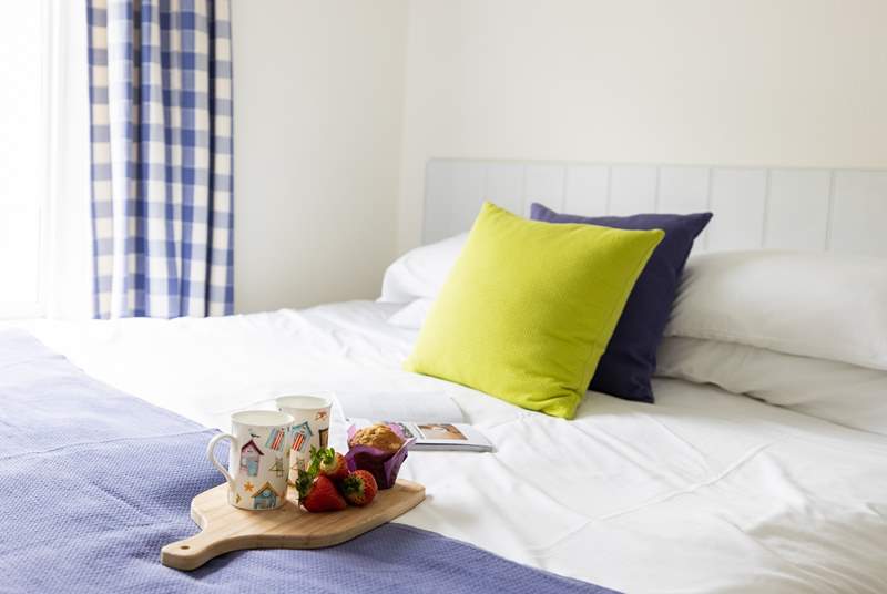 Breakfast in bed, why not you are on holiday!