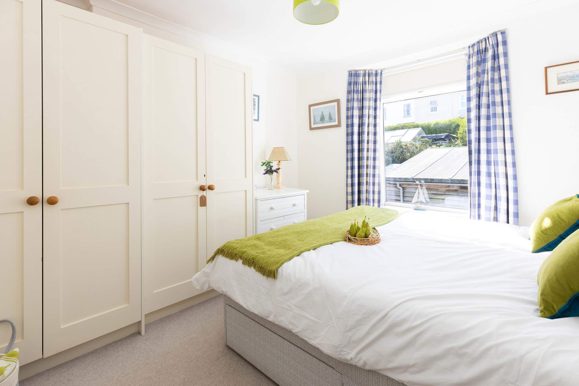 There is plenty of storage in this bedroom. 