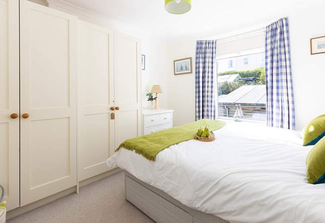 There is plenty of storage in this bedroom. 