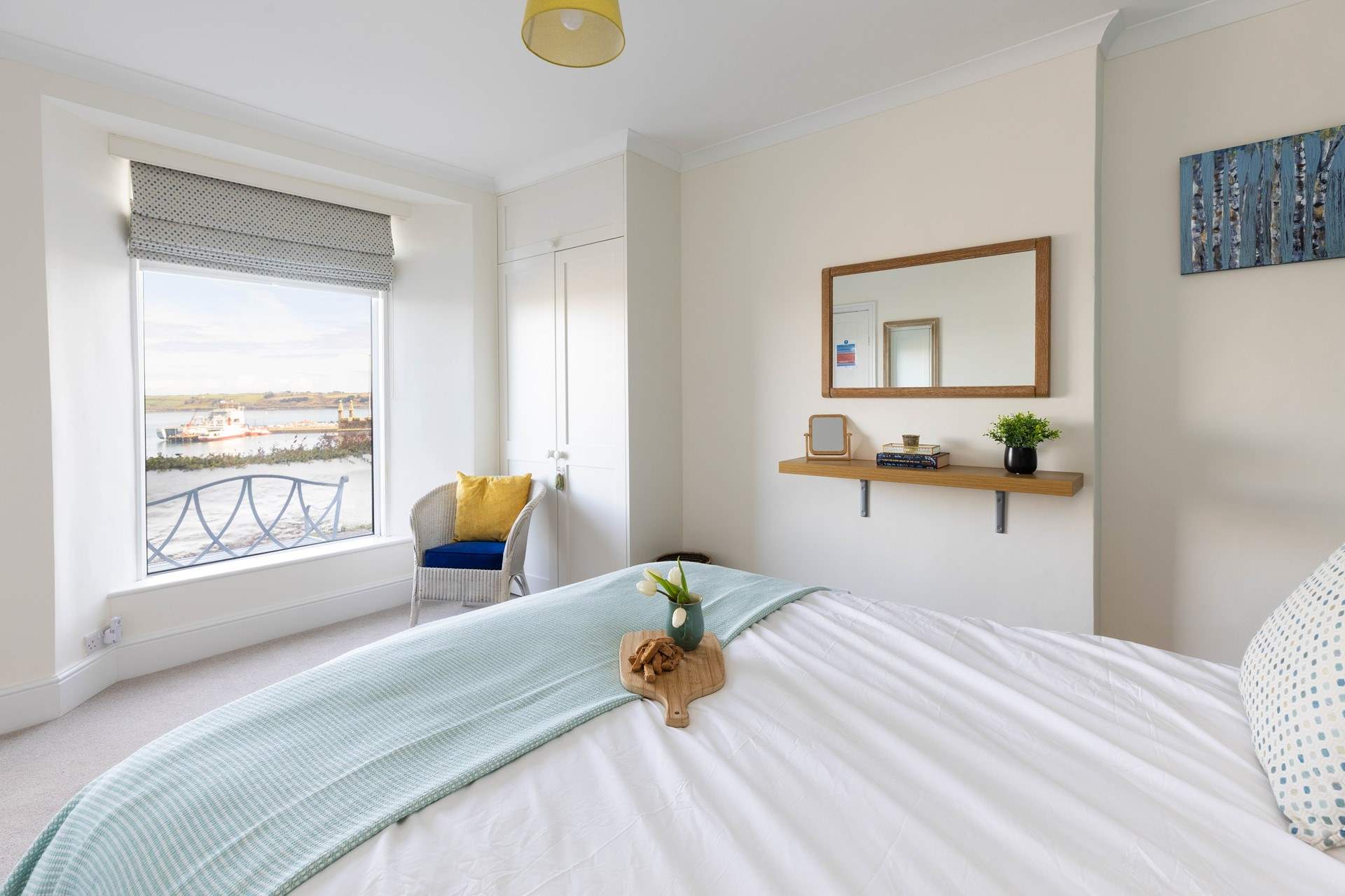 The ground floor bedroom overlooks the sea (Bedroom 1). 