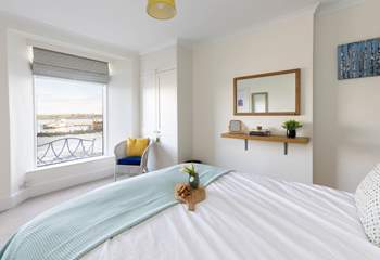 The ground floor bedroom overlooks the sea (Bedroom 1). 