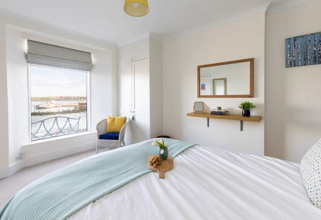 The ground floor bedroom overlooks the sea (Bedroom 1). 