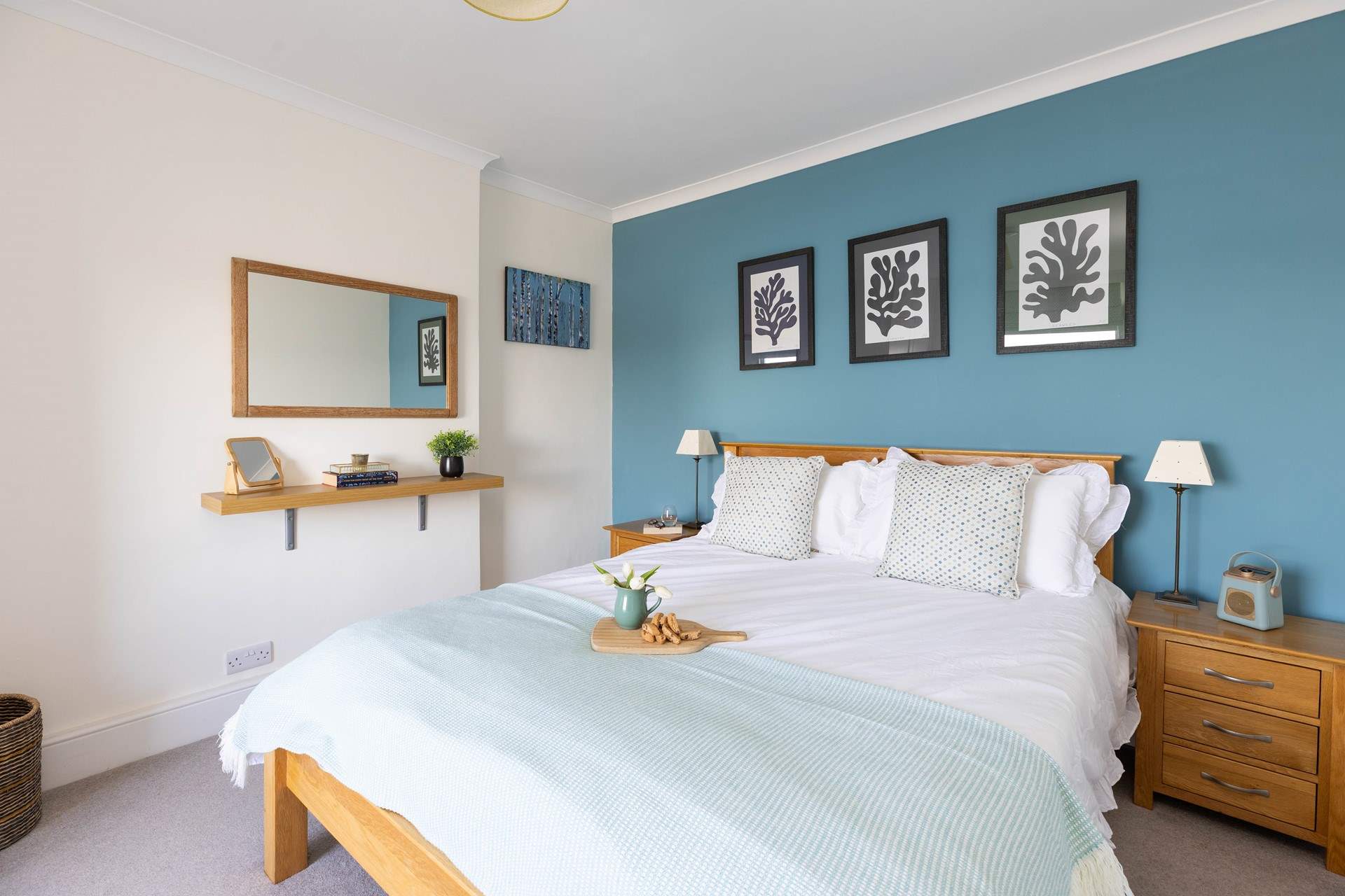 Calming blue tones for a restful nights slumber. 