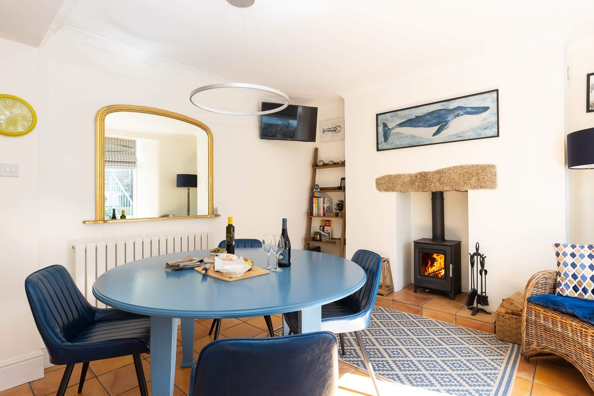 Enjoy romantic meals in front of the wood-burner - making this a super cosy cottage any time of year. 
