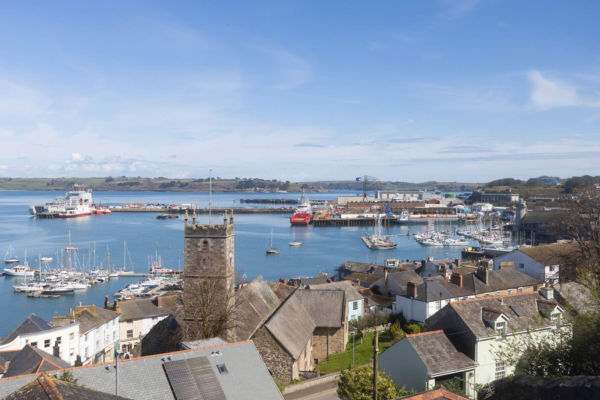 What a view over Falmouth from the sitting-room.