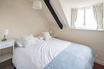 Bedroom 2 made up as a five-foot double bed, please be aware of the pitched roof and beams.