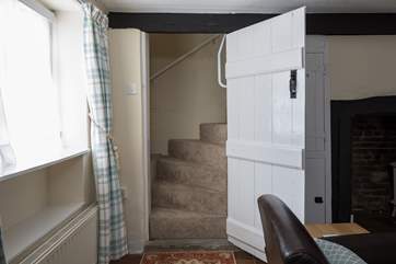 This charming cottage has steep winding stairs with grab rails. A stair-gate will not fit across the top, so can be placed at the door of the twin room, if required.