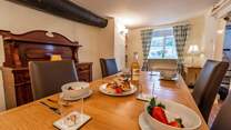 The dining-room is completely separate from the sitting-room, ideal for long lazy meals.