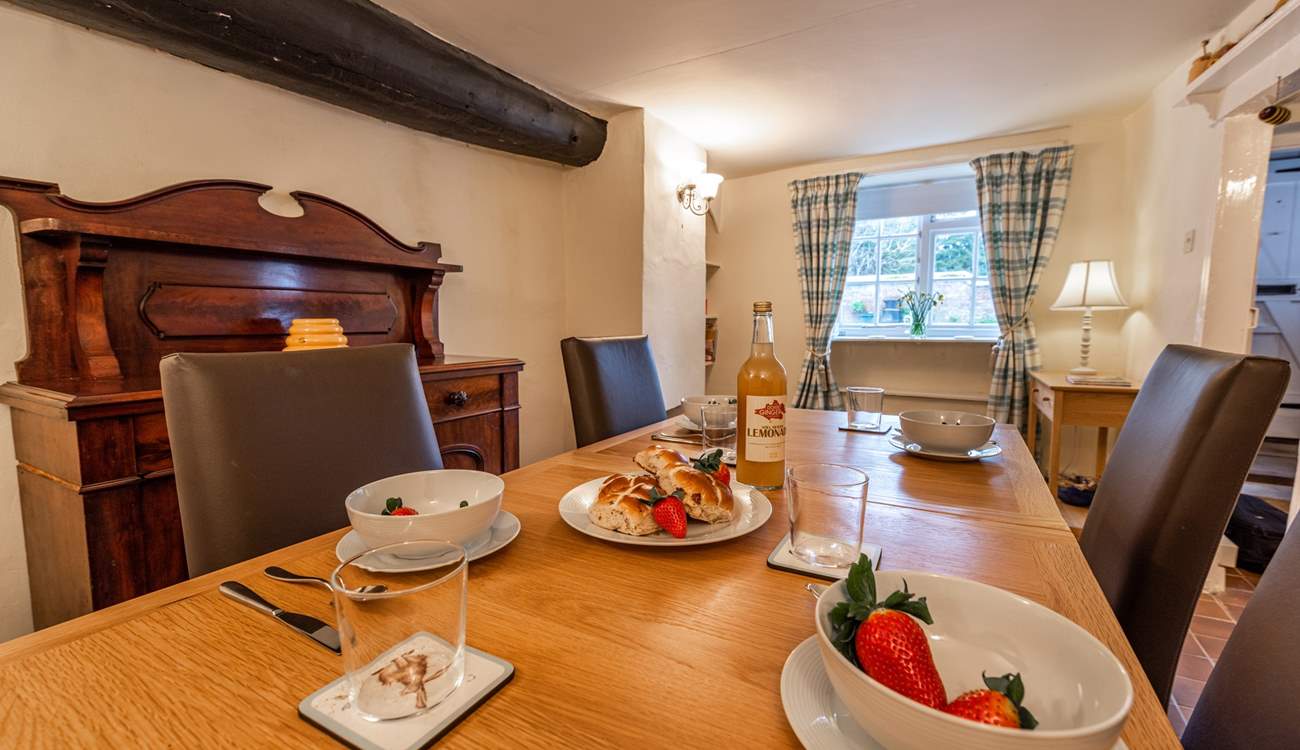 The dining-room is completely separate from the sitting-room, ideal for long lazy meals.