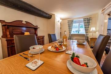 The dining-room is completely separate from the sitting-room, ideal for long lazy meals.